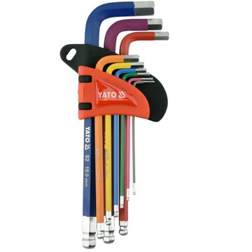 YATO Hosszú gömbfejű imbuszkulcs készlet 9 részes 1,5 - 10 mm S2