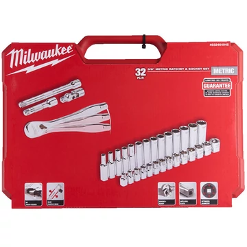 Milwaukee 3/8' Racsnis dugókulcs készlet metrikus méret (32 részes)