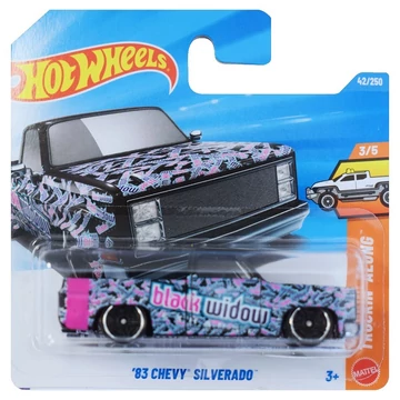 Hot Wheels: '83 Chevy Silverado black widow kisautó 1/64 - Mattel