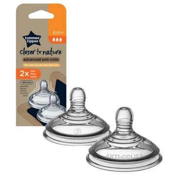 Tommee Tippee: Advanced Anti-Colic gyors folyású etetőcumi (6 hó+) 2 db