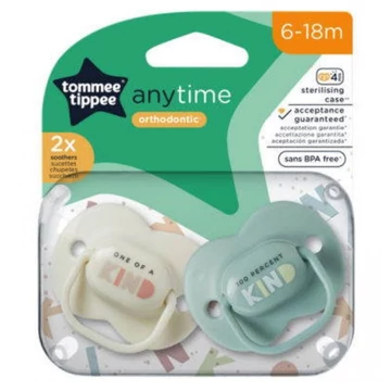Tommee Tippee: AnyTime 2 db-os fogszabályzós cumi szett (6-18 hó)