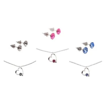 Lora szíves nyaklánc fülbevalóval S01081