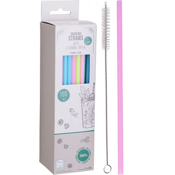 Műanyag színes szívószál szett 100db RT1310050