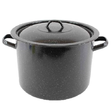 Zománcozott fazék + fedő fekete 40cm