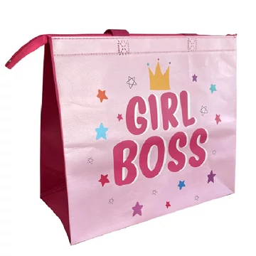 Bevásárlótáska cipzásros közepes Girl Boss 35x30x15cm