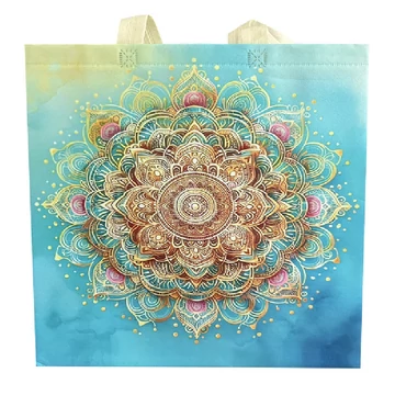 Bevásárlótáska nagy arany mandala metallic 37x41x13,5cm