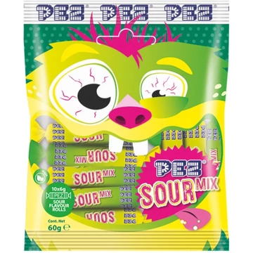 Pez sour mix cukorka 10x6g