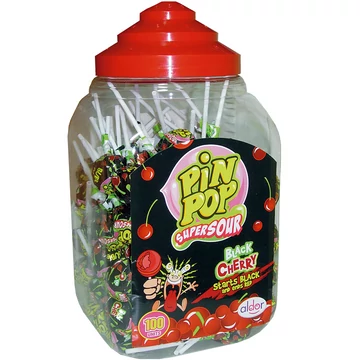Pin pop black cherry feketecseresznye nyalóka 100x17g