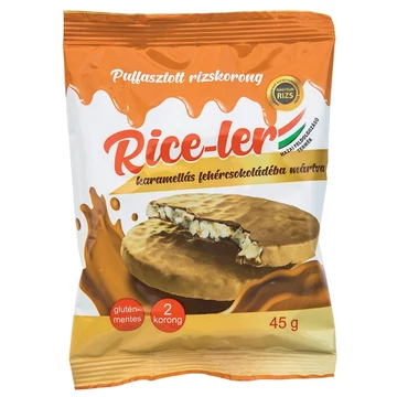 Rice-ler karamellás fehércsokiba mártott rizskorong 45g