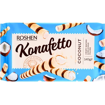 Roshen konafetto kókuszkrémes ostyarúd 140g