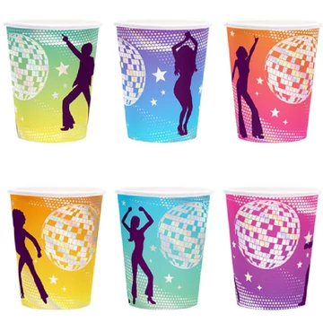 Retros party papírpohár 220ml 6db-os kiszerelésben