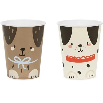 Kutyás party papírpohár 6db-os kiszerelésben 