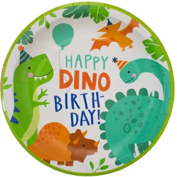Dínós party papírtányér 23cm 10db-os kiszerelésben