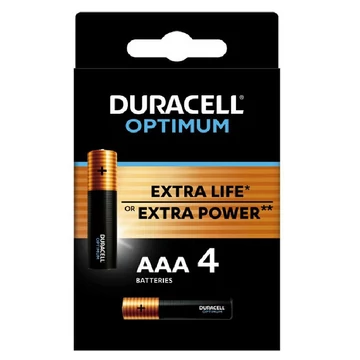Duracell Optimum alkáli mikroelem AAA 4db