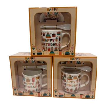 Szülinapi bögre szett díszdobozban bézs 279967