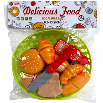 Játék vágható ételek kosárban BZ5411