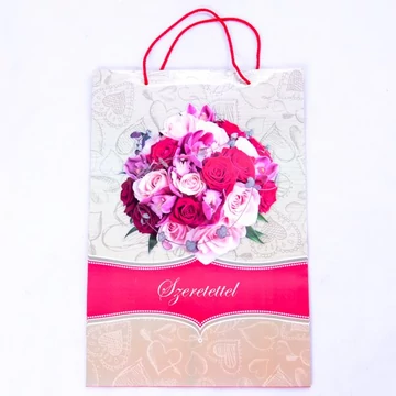 Rózsacsokros óriás lakk ajándéktáska