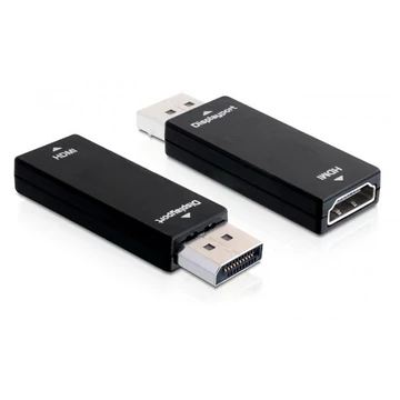 Delock adapter 20 tűs Displayport apa > 19 tűs HDMI anya, ESD védelem, fekete