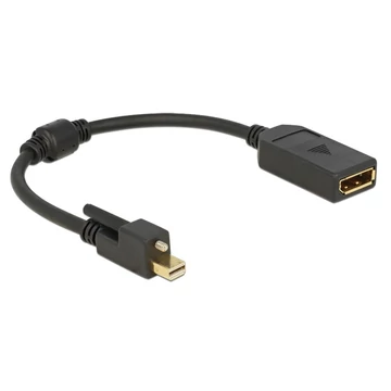 Delock Adapter mini Displayport 1.2-dugós csatlakozó csavarral > Displayport-csatlakozóhüvely 4K