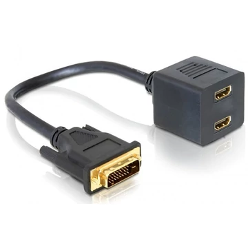 Delock Adapter DVI 25 male to 2x HDMI female
