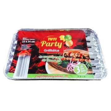 Eldobható grill tálca grill kellék 23*34 cm 3 db