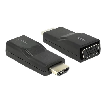 Delock Adapter HDMI-dugós csatlakozó > VGA-csatlakozóhüvely fekete