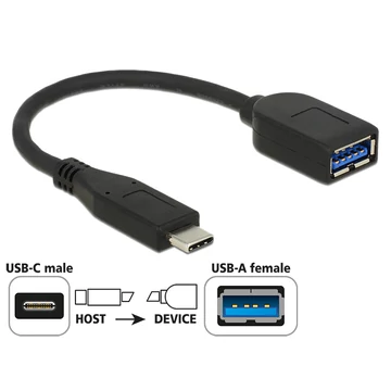 Delock Adapter 10 Gbps (USB 3.1 Gen 2) USB Type-C male > USB Type-A female coaxial black Premium