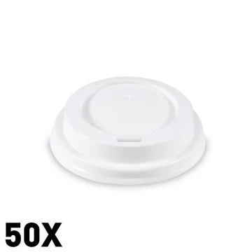 Eldobható műanyag pohártető 62mm 50db 76290 fehér