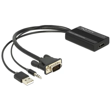 Delock VGA-HDMI adapter audió funkcióval