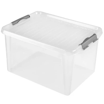 Tároló doboz clippes tetővel 31L kiszerelésben többféle változatban 45x35x25cm - csak egyedi szállítással vagy személyes átvétellel