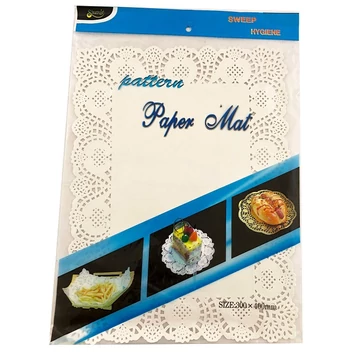 Téglalap alakú torta csipke fehér színben 12 db-os kiszerelésben 40x30cm 71841