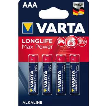 Varta LONGLIFE MAX POWER mikro/ AAA/ LR03 elem 4 db-os kiszerelésben