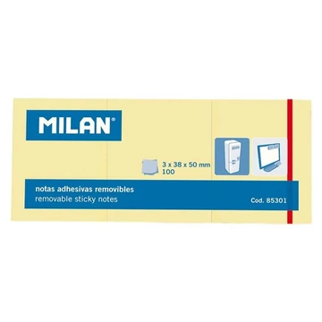 Milan öntapadós jegyzettömb sárga színben 40x50mm 85301