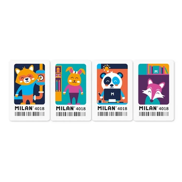 Milan állatmintás radír többféle változatban 52x35x13mm 4018