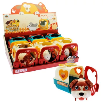 Játék állathordozó készlet elemes kutyával BZ7831