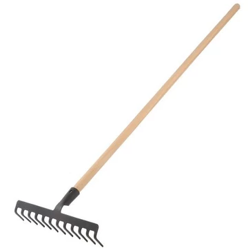 Gereblye nyelezett 14fogú kovácsolt 150cm bükk - csak egyedi szállítással vagy személyes átvétellel