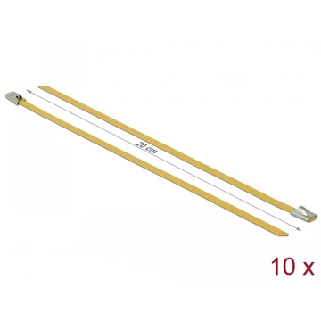 Delock Rozsdamentes Acél Kábelkötegek Hossza 200 x Szélesség 4,6 mm sárga 10 db.