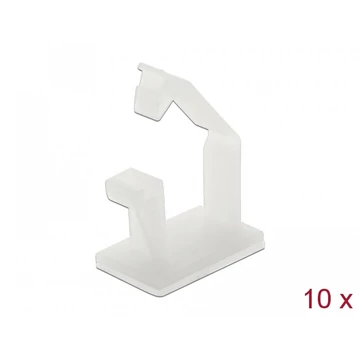 Delock Természetes színű öntapadós kábeltartó zárócsattal 10 db