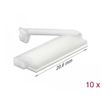 Delock Természetes színű öntapadós kábeltartó zárócsattal 10 db