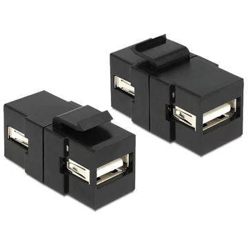 Delock Keystone modul USB 2.0 A foglalat > USB 2.0 A foglalat, fekete