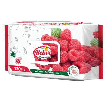 Belux nedves törlőkendő visszazárható 120 db - málna