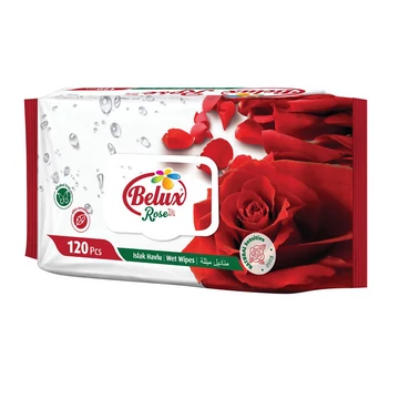 Belux nedves törlőkendő visszazárható 120 db - rózsa