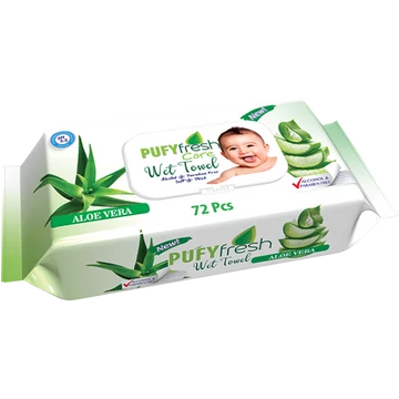 Pufy fresh nedves törlőkendő 72db aloe vera