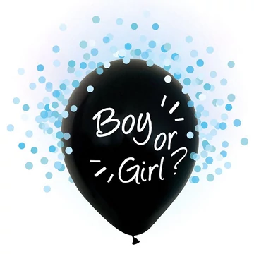 "Boy or Girl?" fiú vagy lány babaváró gender party lufi - kék 4db