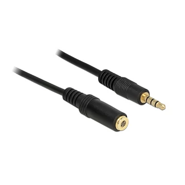 Delock hosszabbító kábel sztereó 3.5 mm jack apa / anya iPhonehoz 4 érintkezős 2 méteres