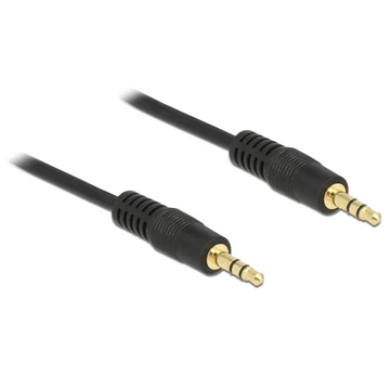 Delock Stereo Jack kábel 3.5 mm 3 pin apa > apa 0.5 m fekete