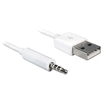 Delock USB-A apa > sztereo jack 3.5 mm apa 4 pin IPod Shuffle kábel, 1 m