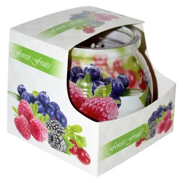 Erdei gyümölcs illatú poharas illatgyertya 70g 465250