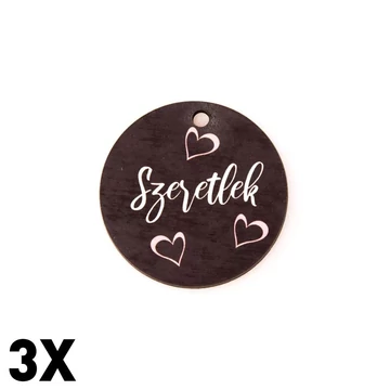 Feliratos fatábla szeretlek 3db 5cm gv01-03