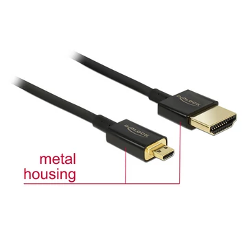Delock Cable High Speed HDMI with Ethernet - HDMI-A male > HDMI Micro-D male 3D 4K 2 m Slim Premium